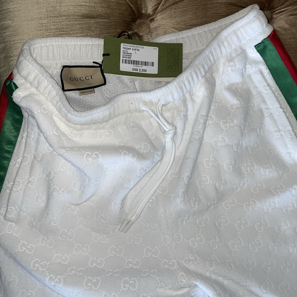 New Gucci mens terry cloth jogging pants - Picture 3 of 13